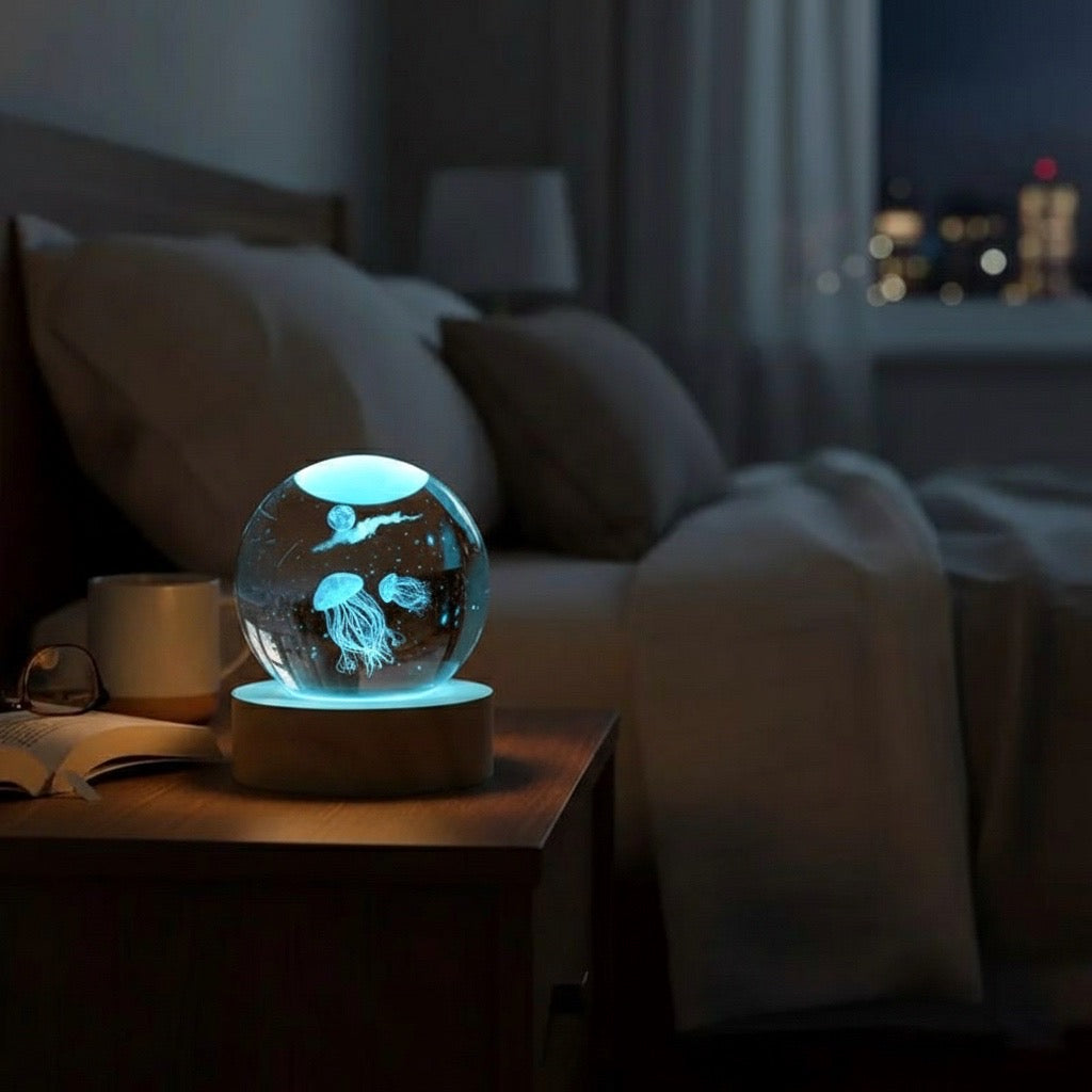 Esfera de cristal con grabado 3D Lumidusa