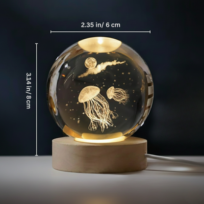 Esfera de cristal con grabado 3D Lumidusa