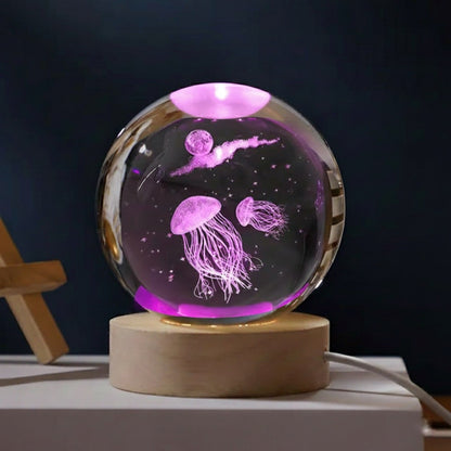 Esfera de cristal con grabado 3D Lumidusa